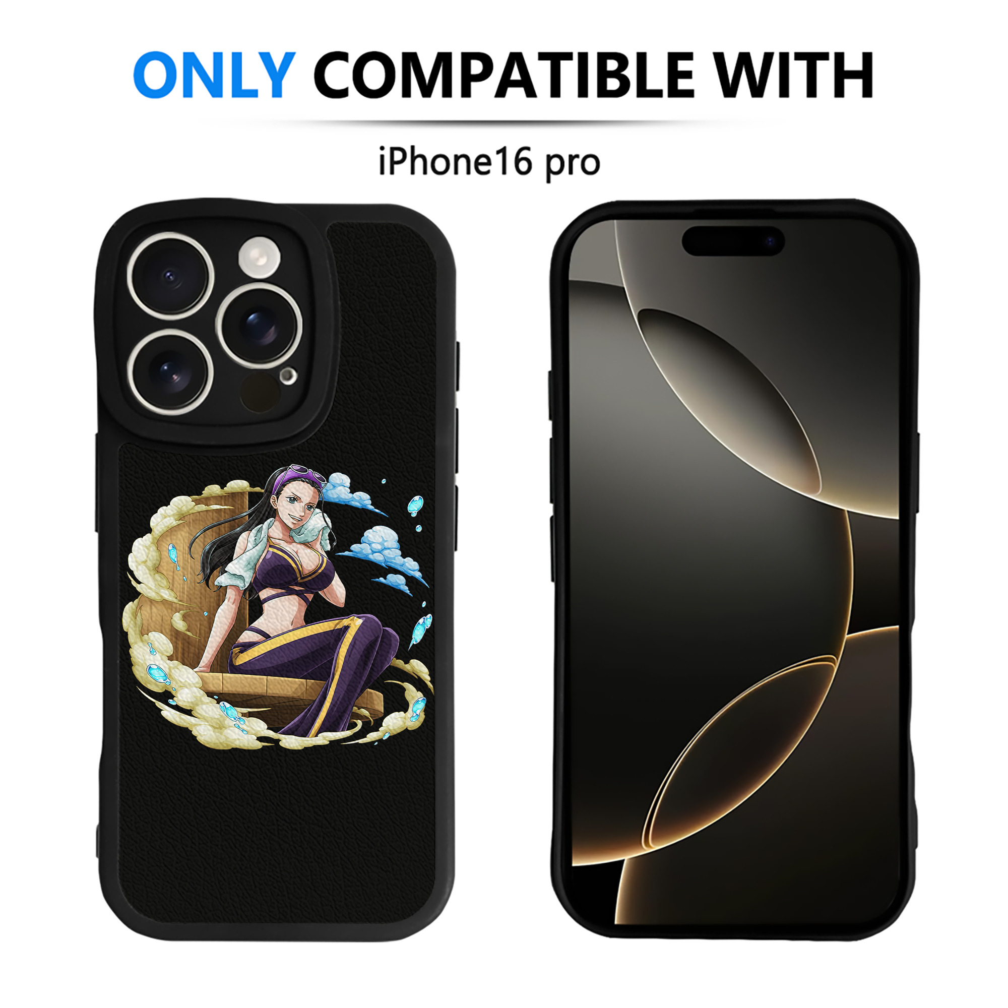 （画像用） ワンピース ニコ・ロビン ONE PIECE Nico Robin 【iPhone 16シリーズ対応】シリコンスマホケース（レザー調） 材質：シリコン